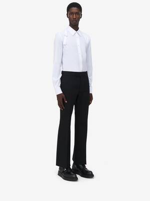 Men's Low-waisted Kickback Trousers in Black | Alexander
