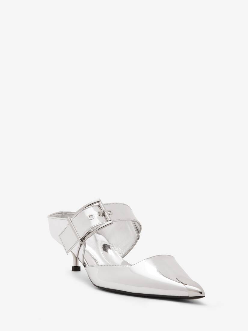 パンク バックル ミュール | シルバー | Alexander McQueen JP