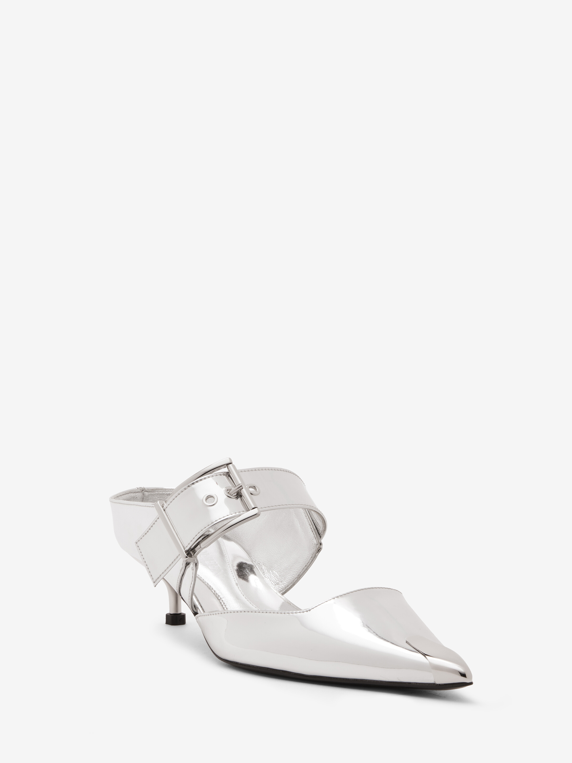 Punk-Pantoletten mit Schließe für Damen in Silber in Thermoplastisches Polyurethan, Polyester, Metallfolie | Alexander McQueen - image 4