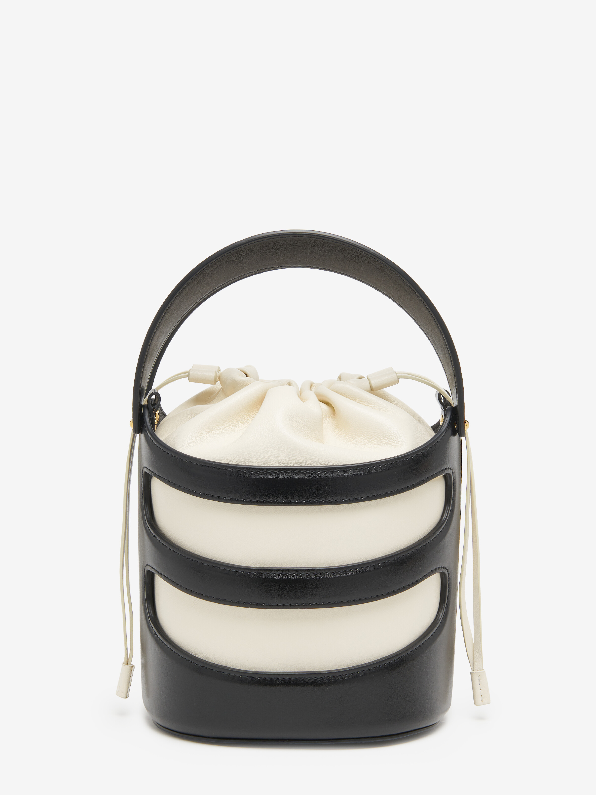 Women's The Rise Bucket in Black/Soft Ivory in Calf Leather | Alexander McQueen - image 4