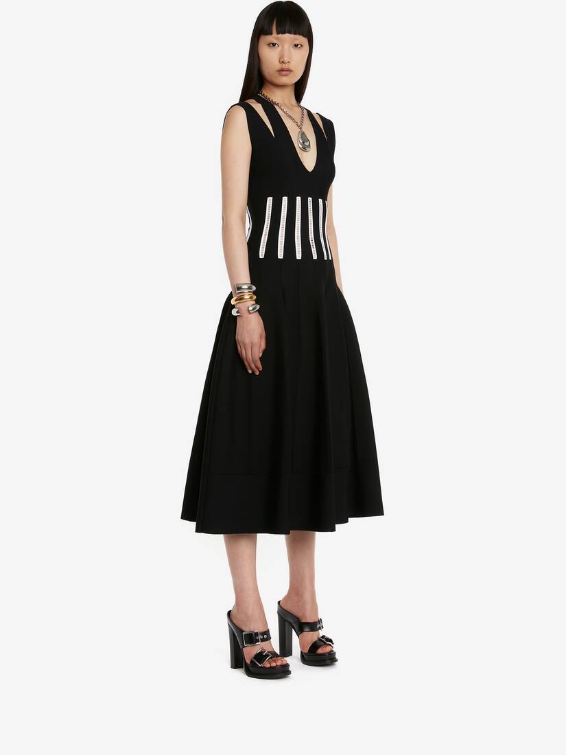 Slashed Corset Midi Dress