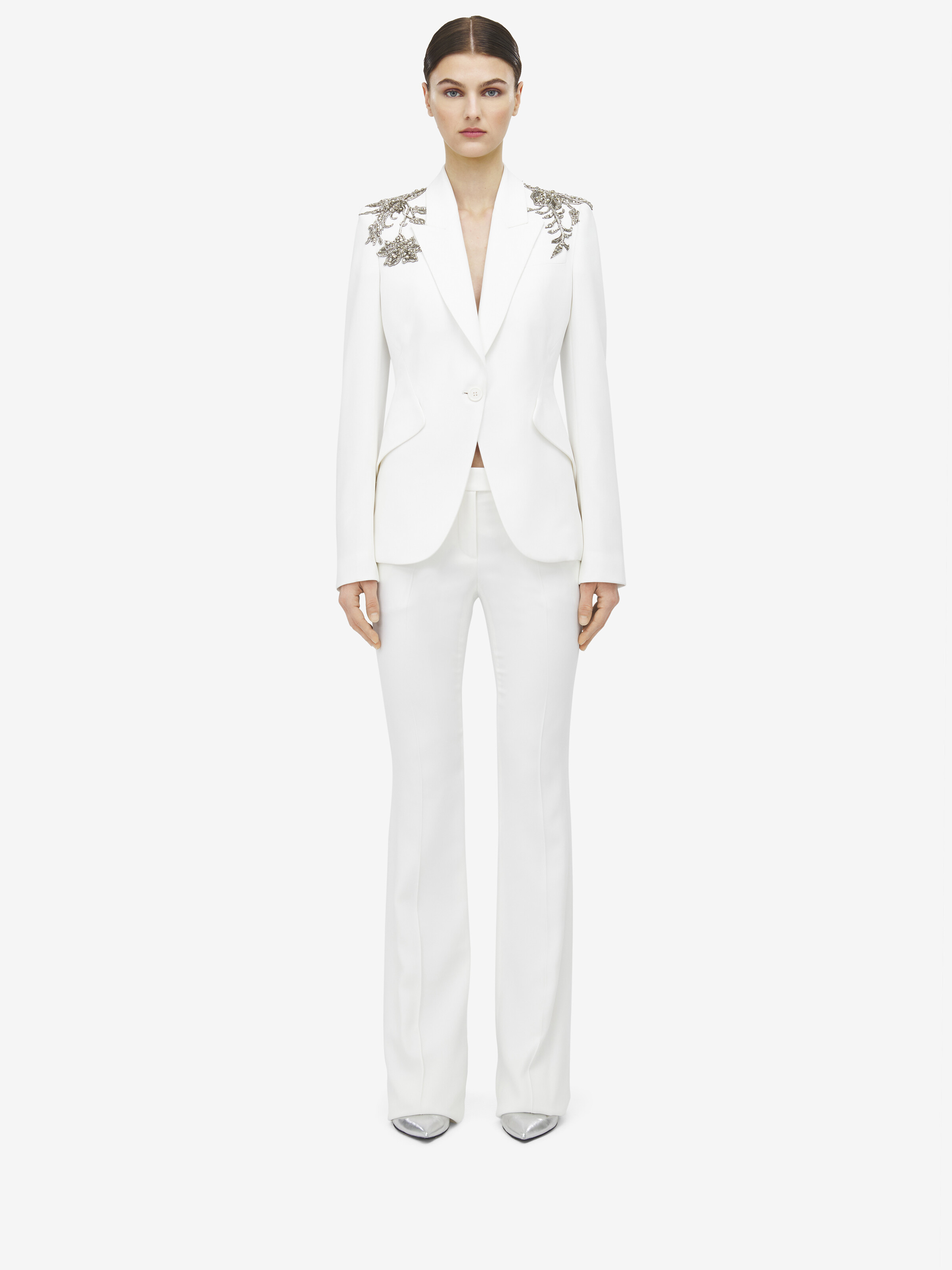 Silver Tattoo Peak Shoulder Jacket