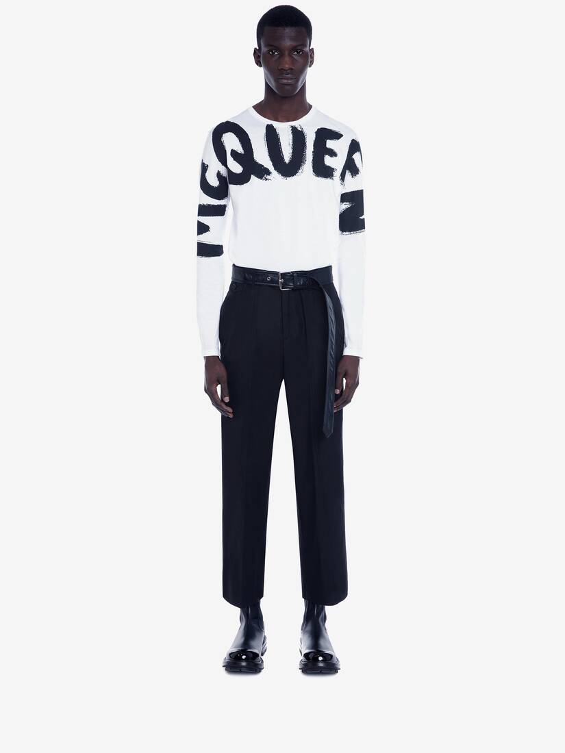 T-Shirt McQueen Graffiti Con Maniche Kimono