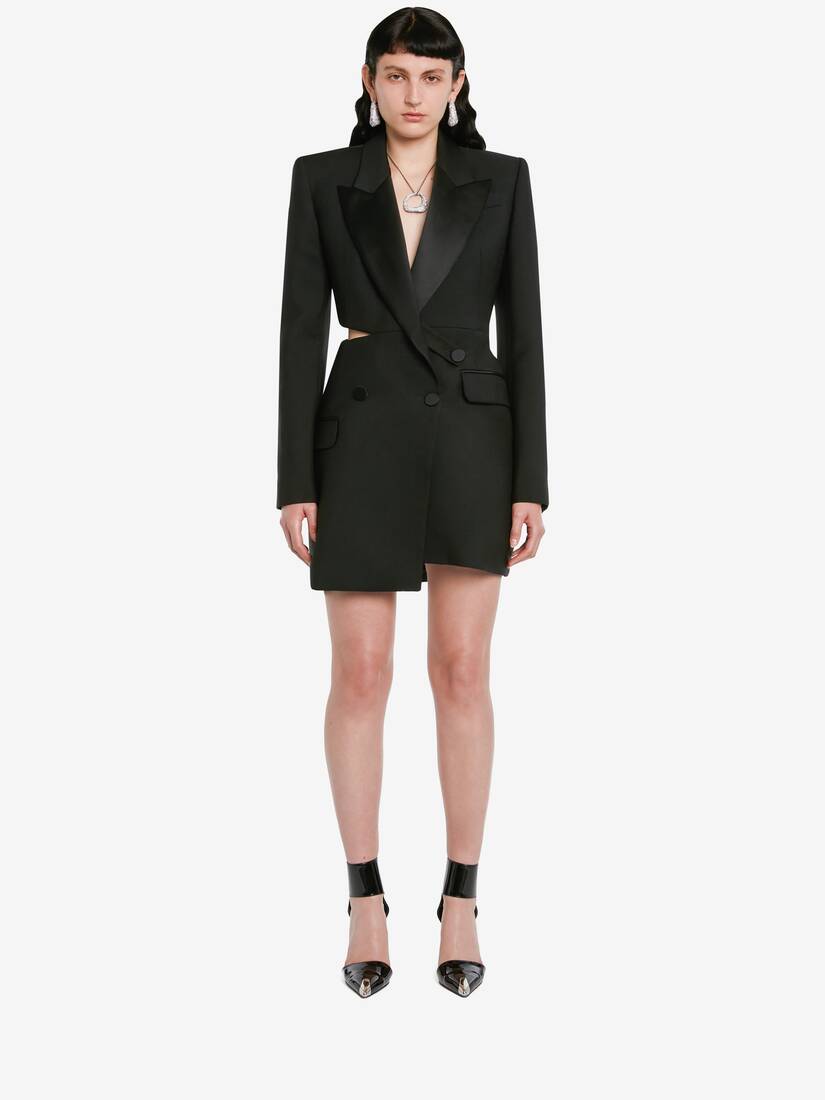 alexander mcqueen tuxedo mini dress