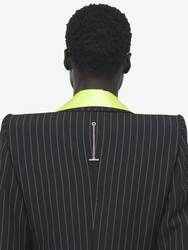 Pinstripe Stacked Shoulder Jacket