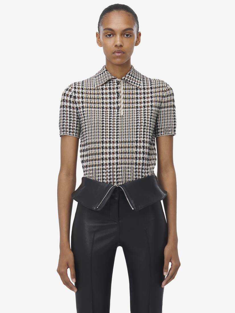 Checked Short Sleeved Top