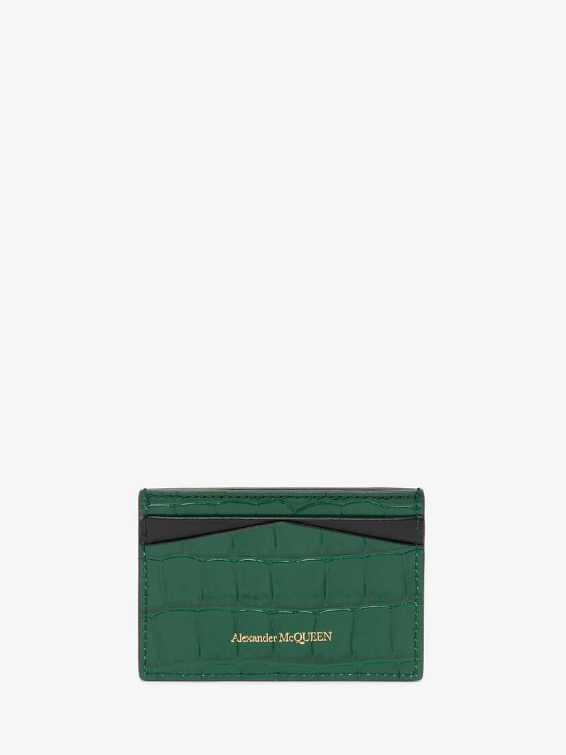 Crocodile Leather Shiny Emerald Cardholder