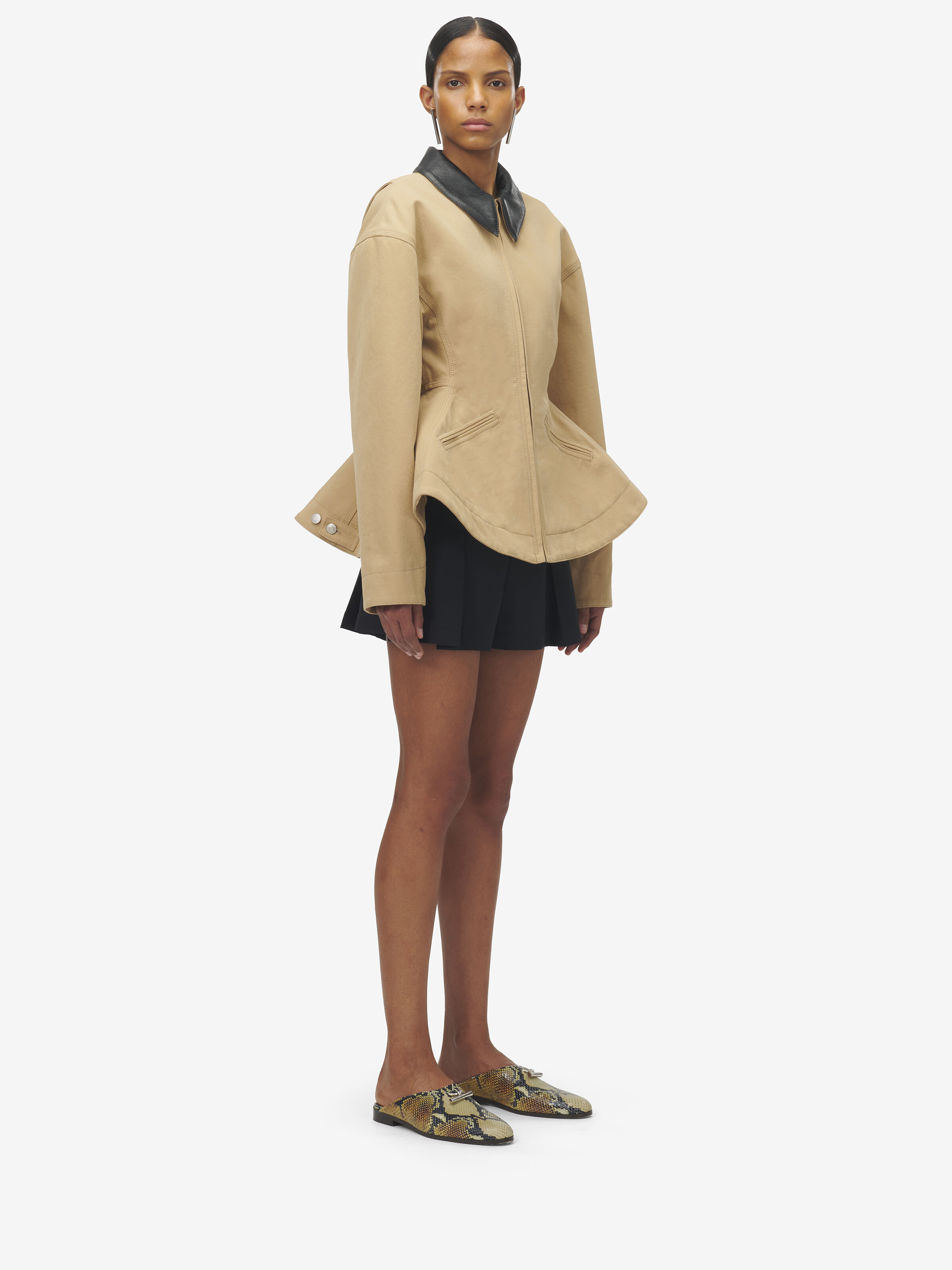 Stonewashed Canvas Peplum Jacket