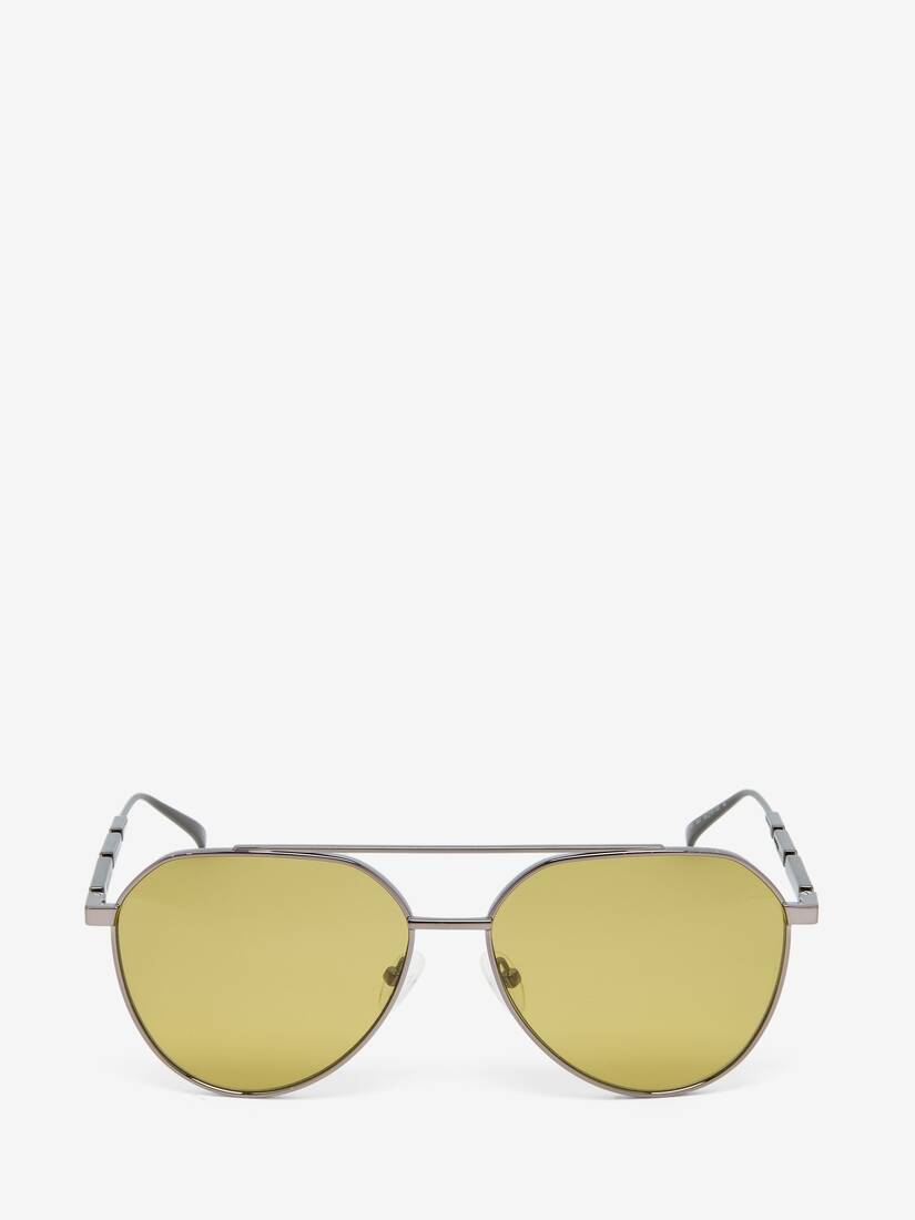Piloten-Sonnenbrille mit Metallplakette