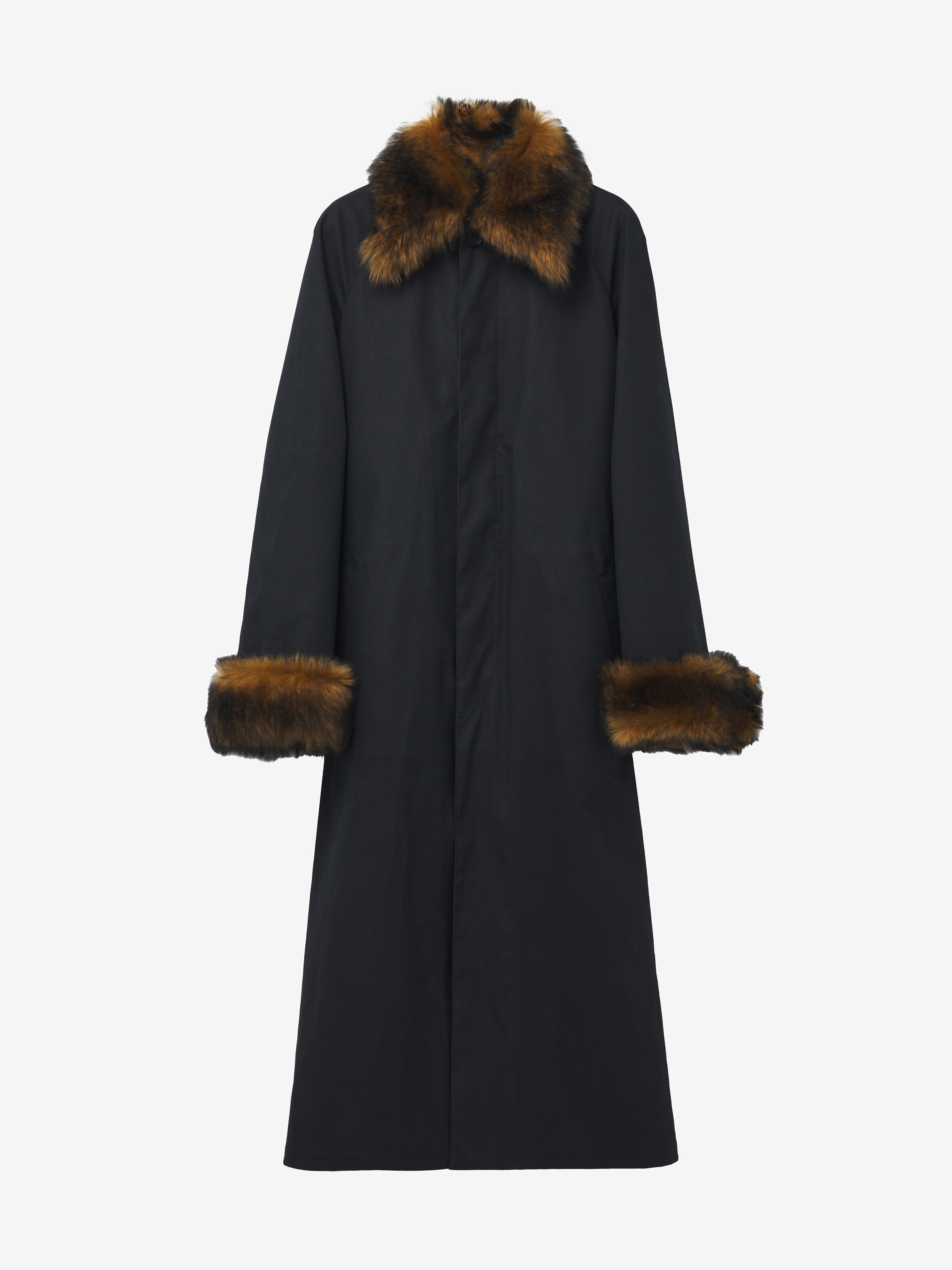 Shearling Detail Raincoat Black Brown For Men Alexander McQueen shearling-detail-raincoat-black-brown-for-men-alexander-mcqueen