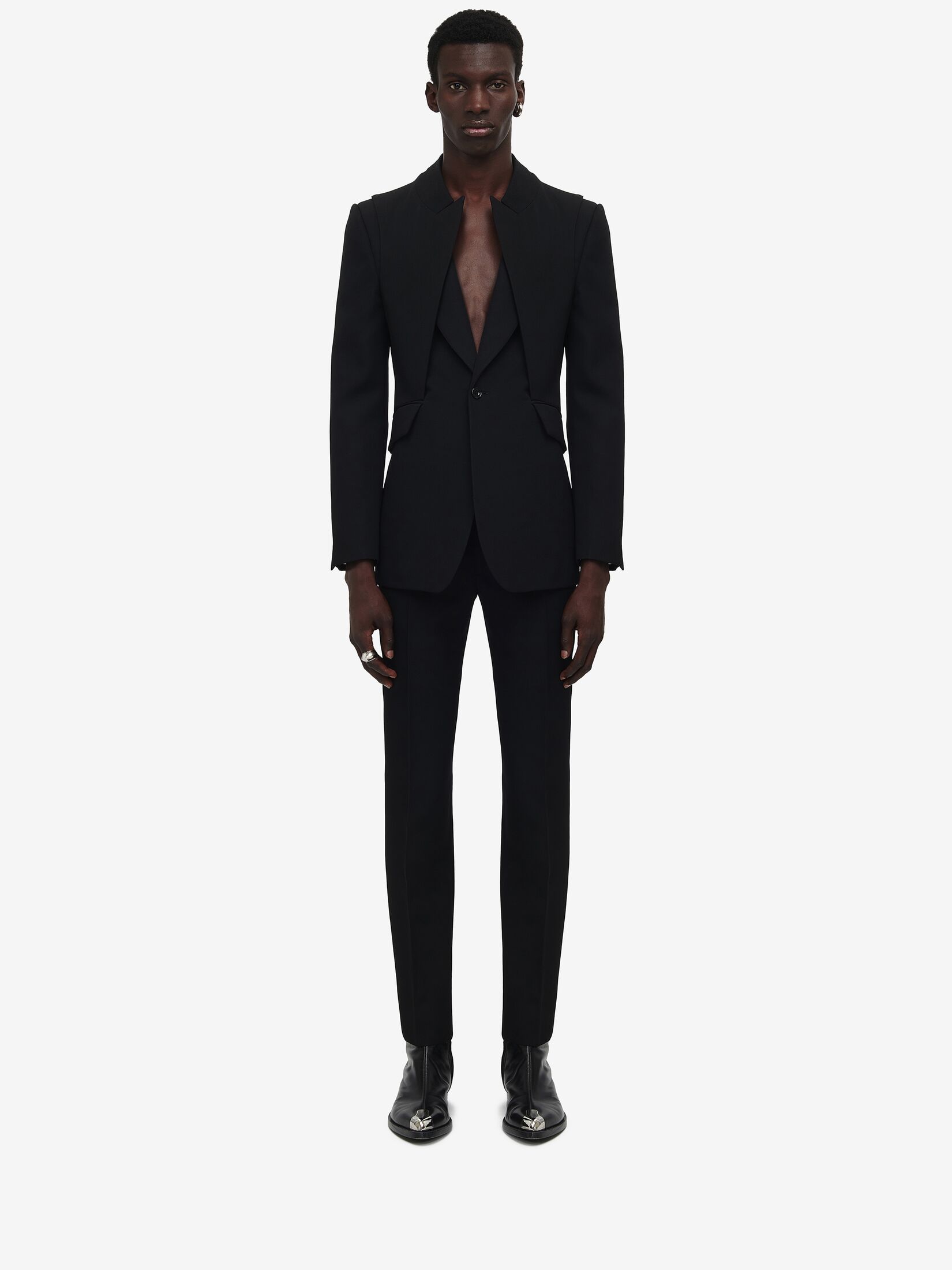 Reconstructed Layered Jacket in Black | Alexander McQueen US