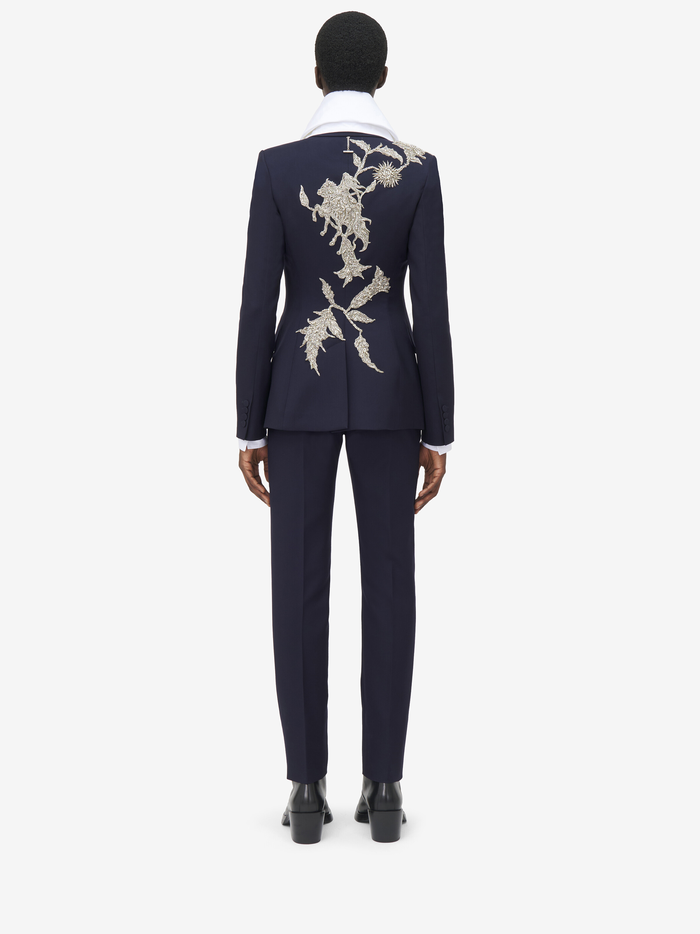 Veste Brodée À Double Boutonnage