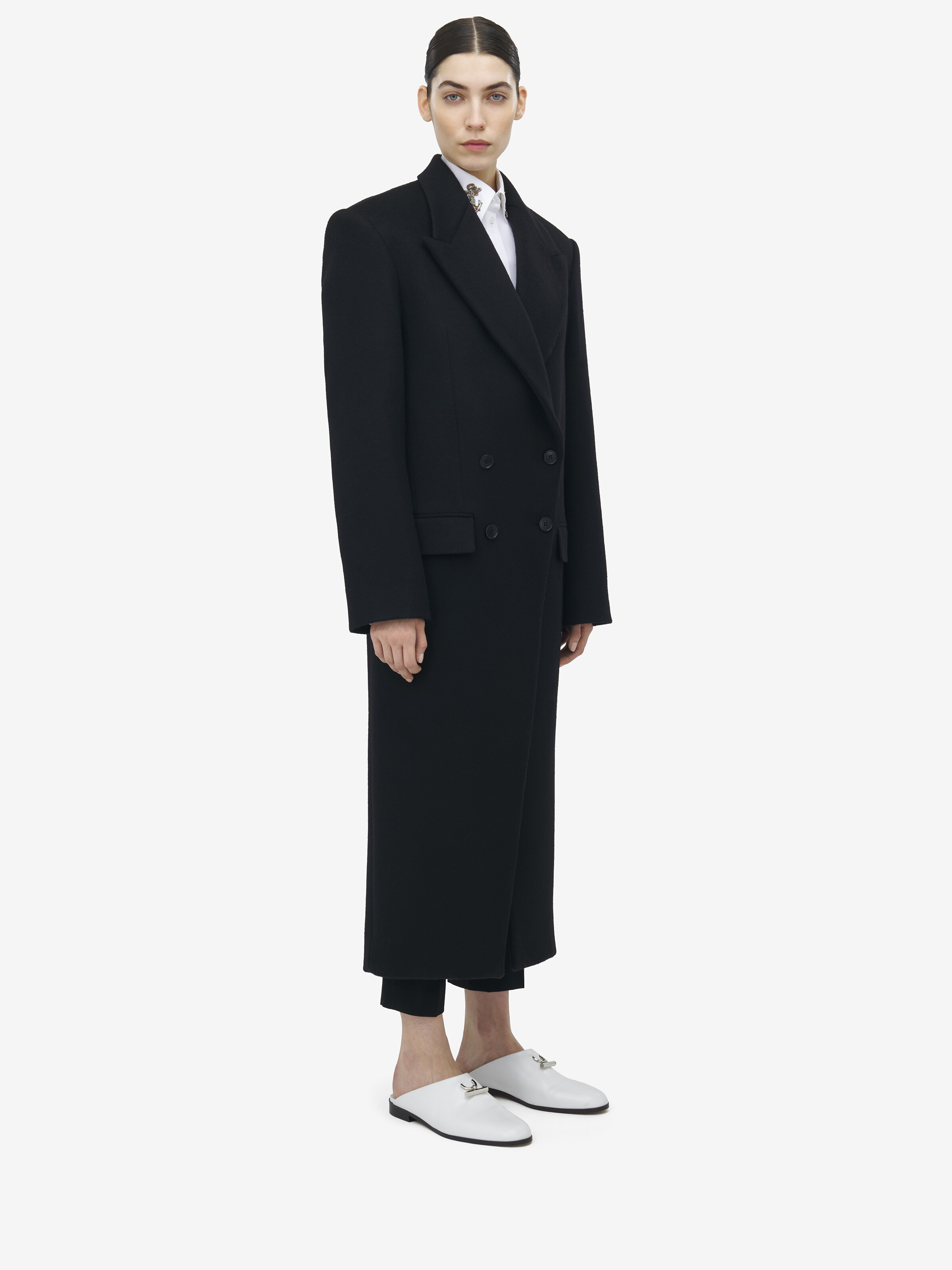 Double-breasted Wool Felt Coat
