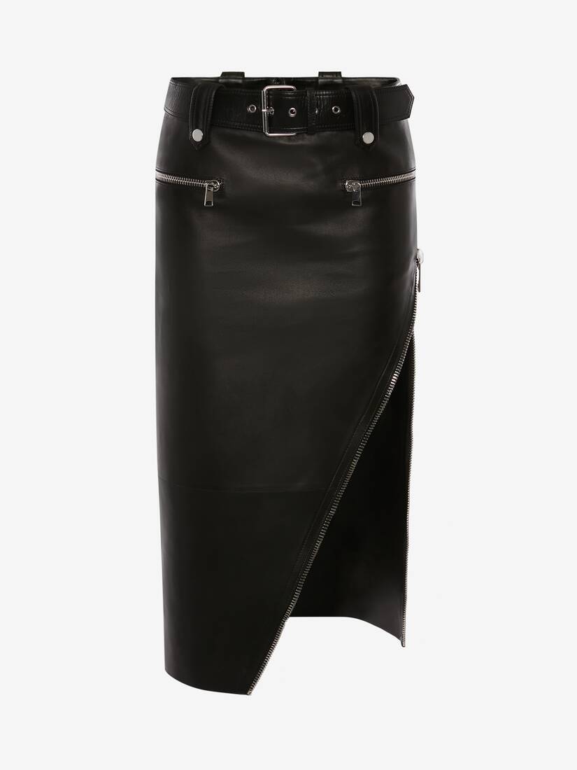 Slashed pencil biker skirt