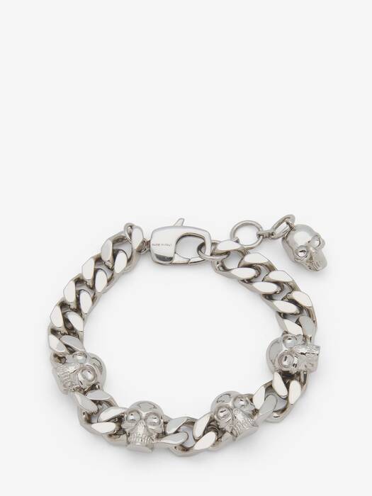 ブレスレット Alexander Mcqueen 925 Silver Bracelet Alexander McQueen Skull Charm Link Bracelet | Silver | FARFETCH
