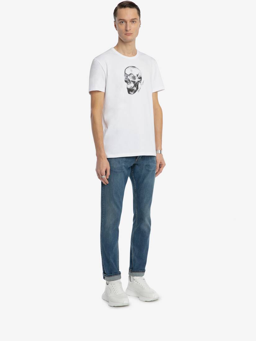 Skull Motif T-shirt in White/multicolour