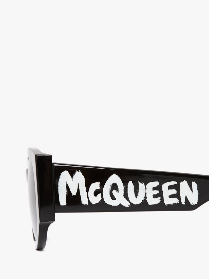 McQueen Graffiti Oval Sunglasses