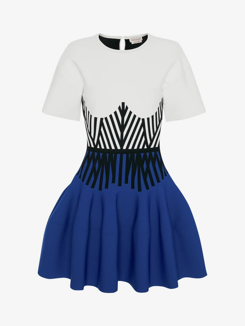 Engineered Corset Wide Sleeve Mini Dress