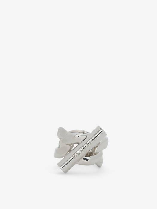 関税送料込み Alexander McQueen silver tone l rings MCQUEEN Silver-Tone Ring for Men | MR PORTER