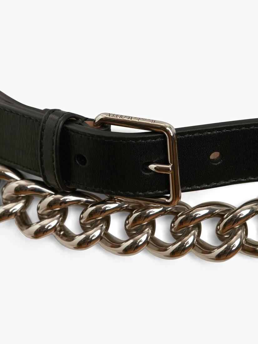 Alexander McQueen Leather Chain-Link Belt