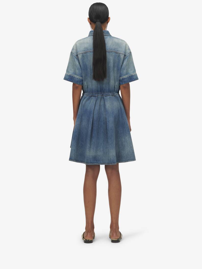 Stonewashed Denim Shirt Dress