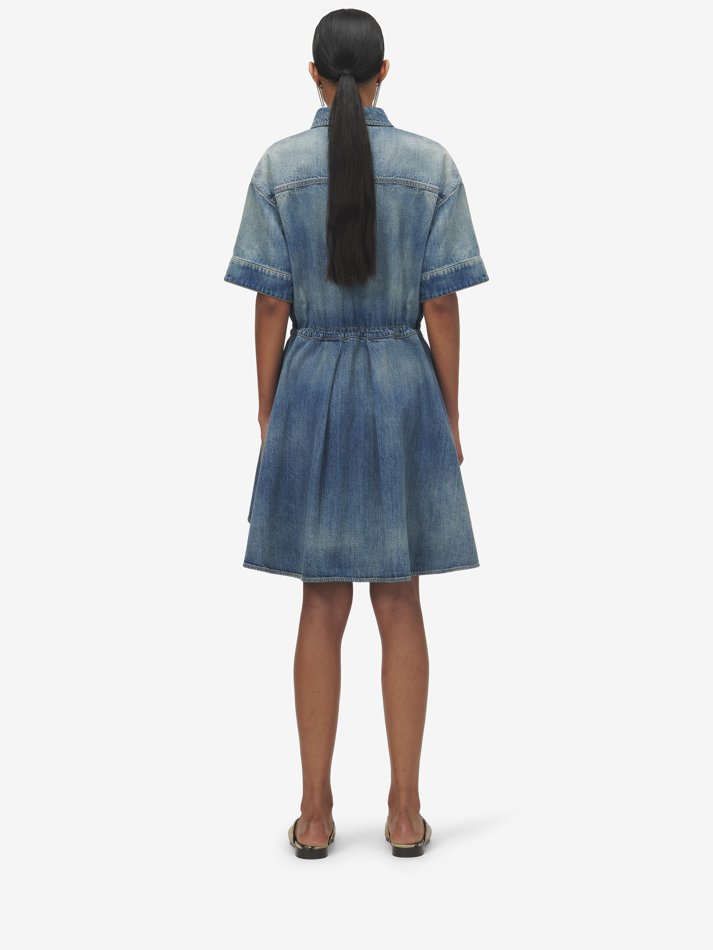 Stonewashed Denim Shirt Dress