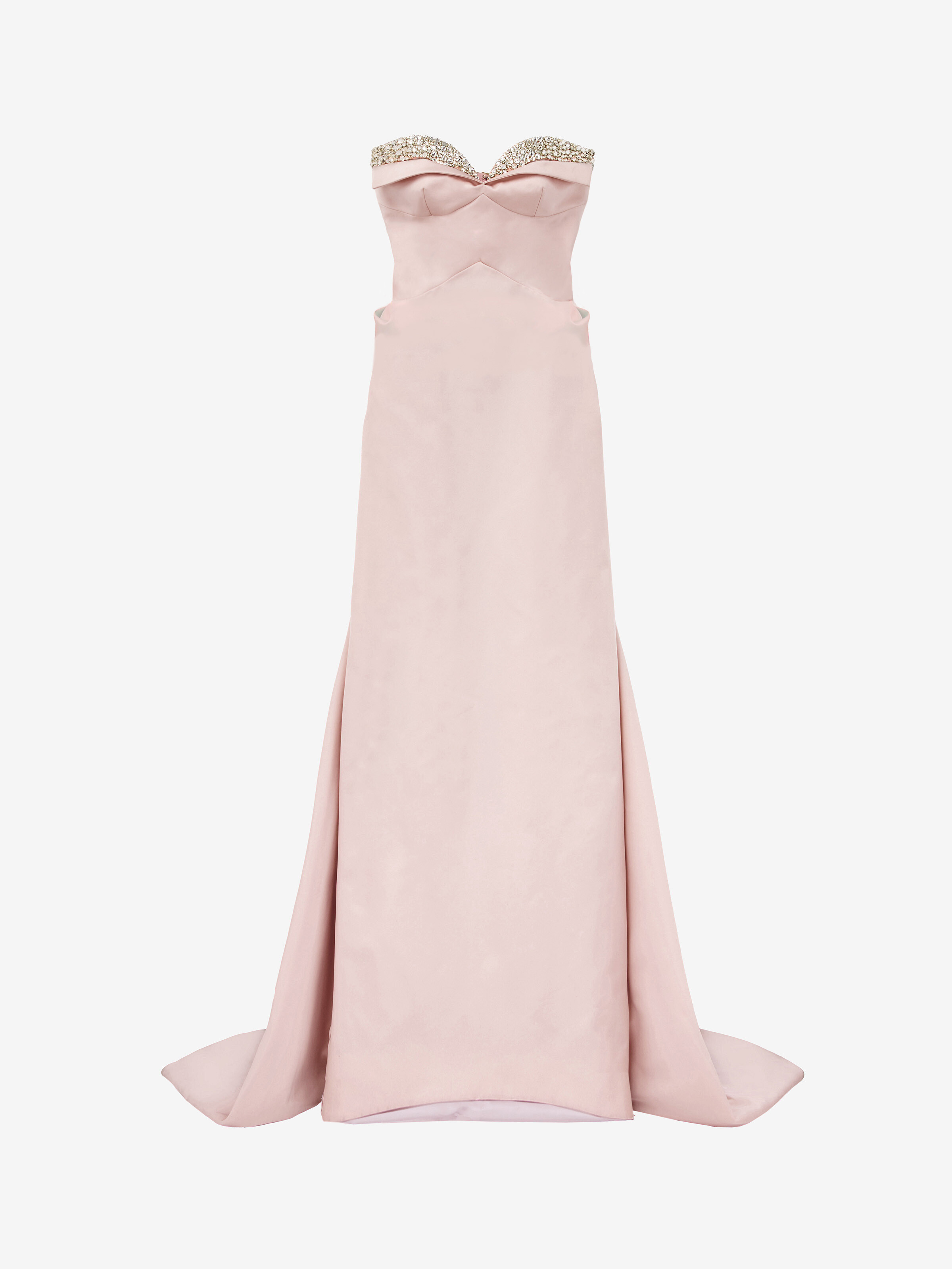 Women's Crystal Embroidery Strapless Evening Dress in Rose in 61% Polyester, 39% Silk | Alexander McQueen - image 2