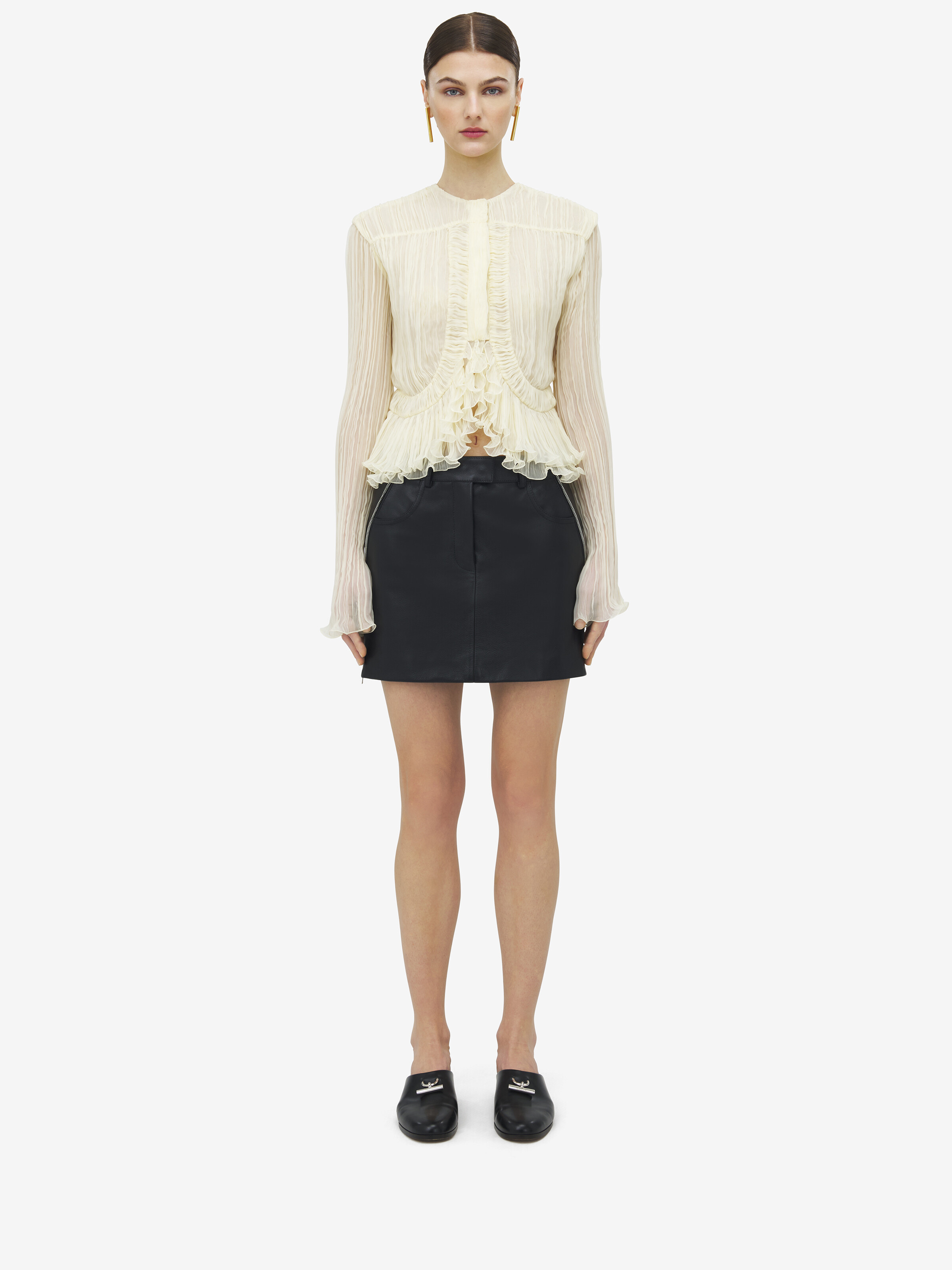 Pleated Creponne Top