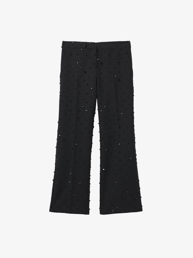 Cosmic Stone Embroidery Cropped Trousers