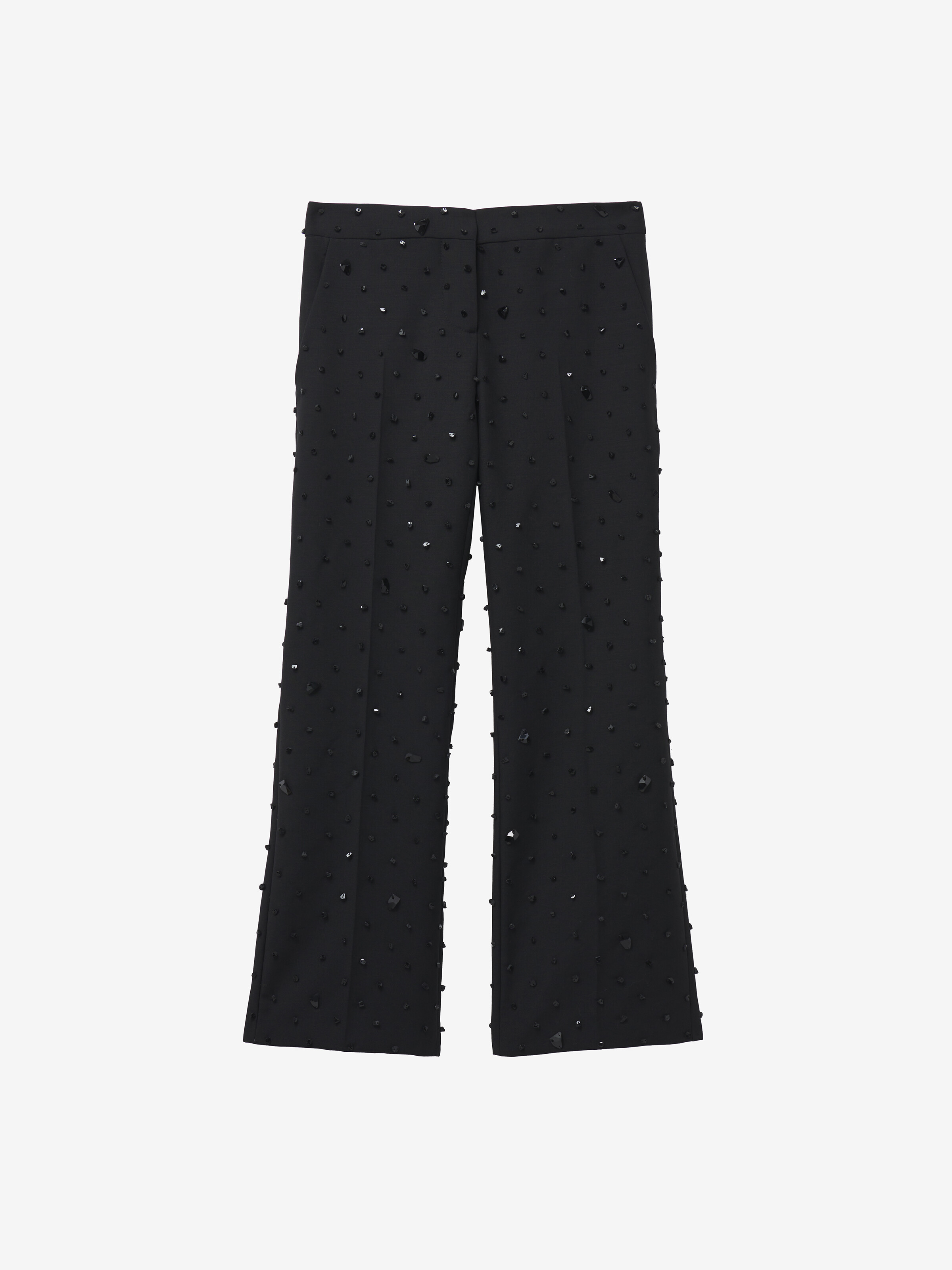 Shattered Jet Stone Embroidered Cropped Trousers Black For Women shattered-jet-stone-embroidered-cropped-trousers-black-for-women
