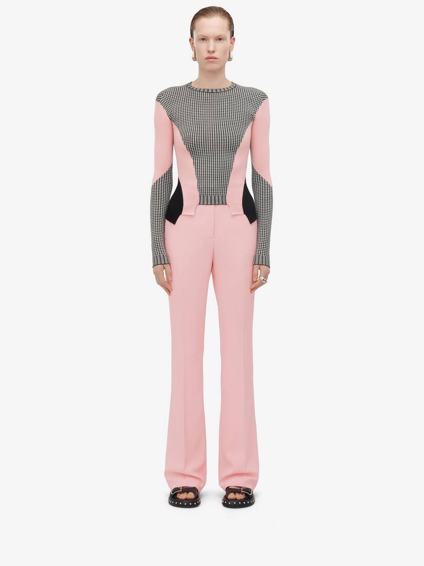 Dogtooth Colour-Block Peplum Jumper | Alexander McQueen - image 3