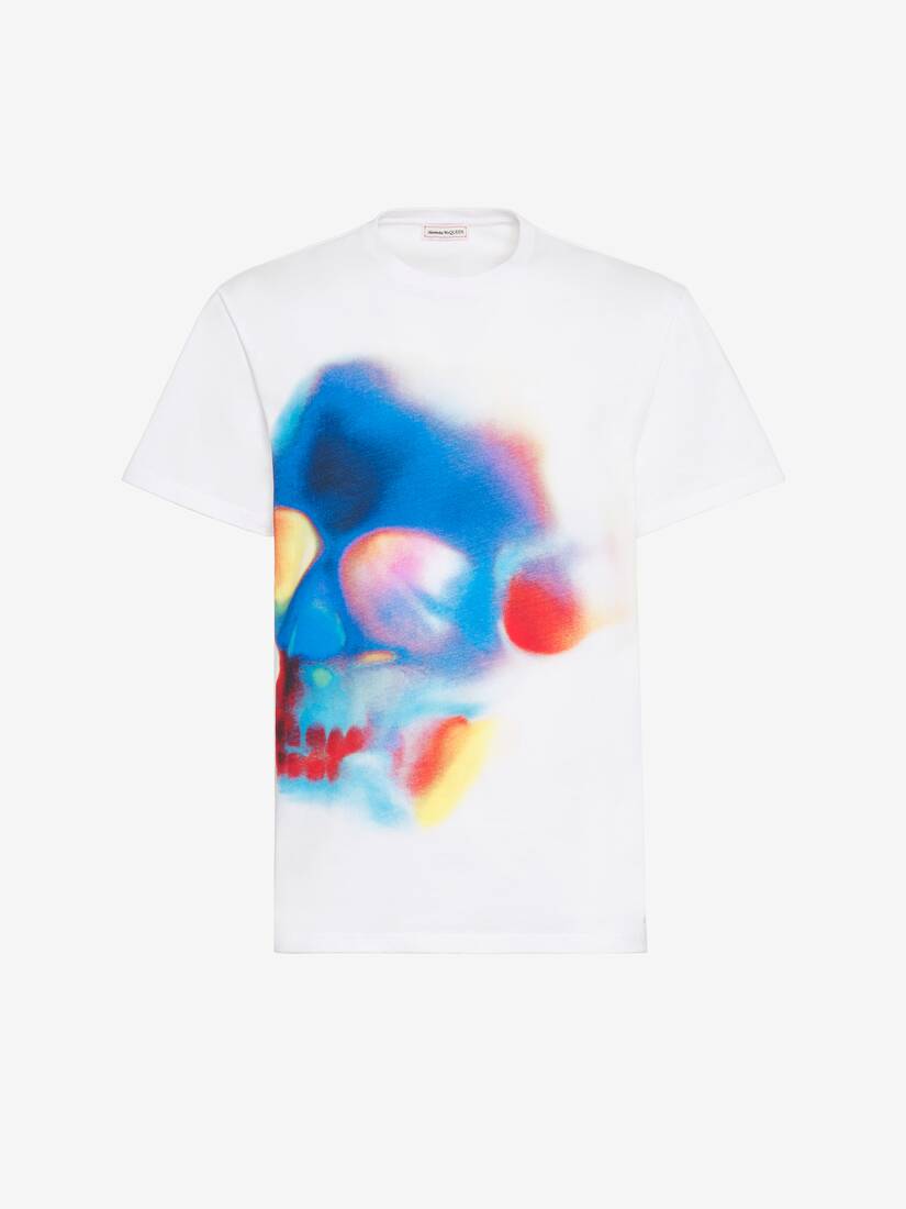Solarised Skull T-shirt in White Mix | Alexander McQueen US