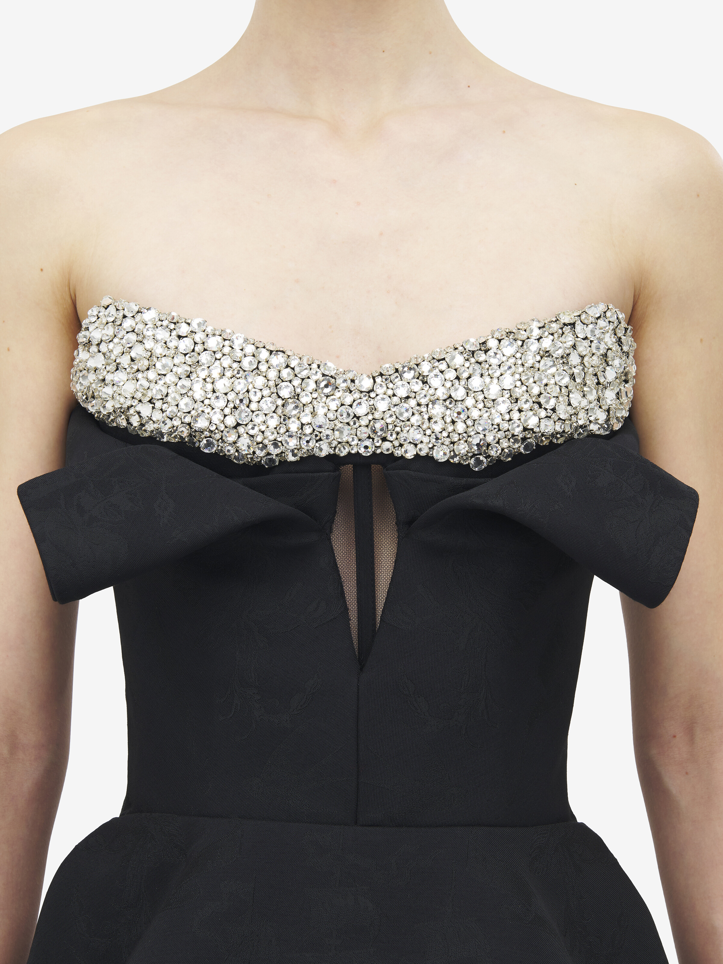 Crystal Embroidery Strapless Corset Top