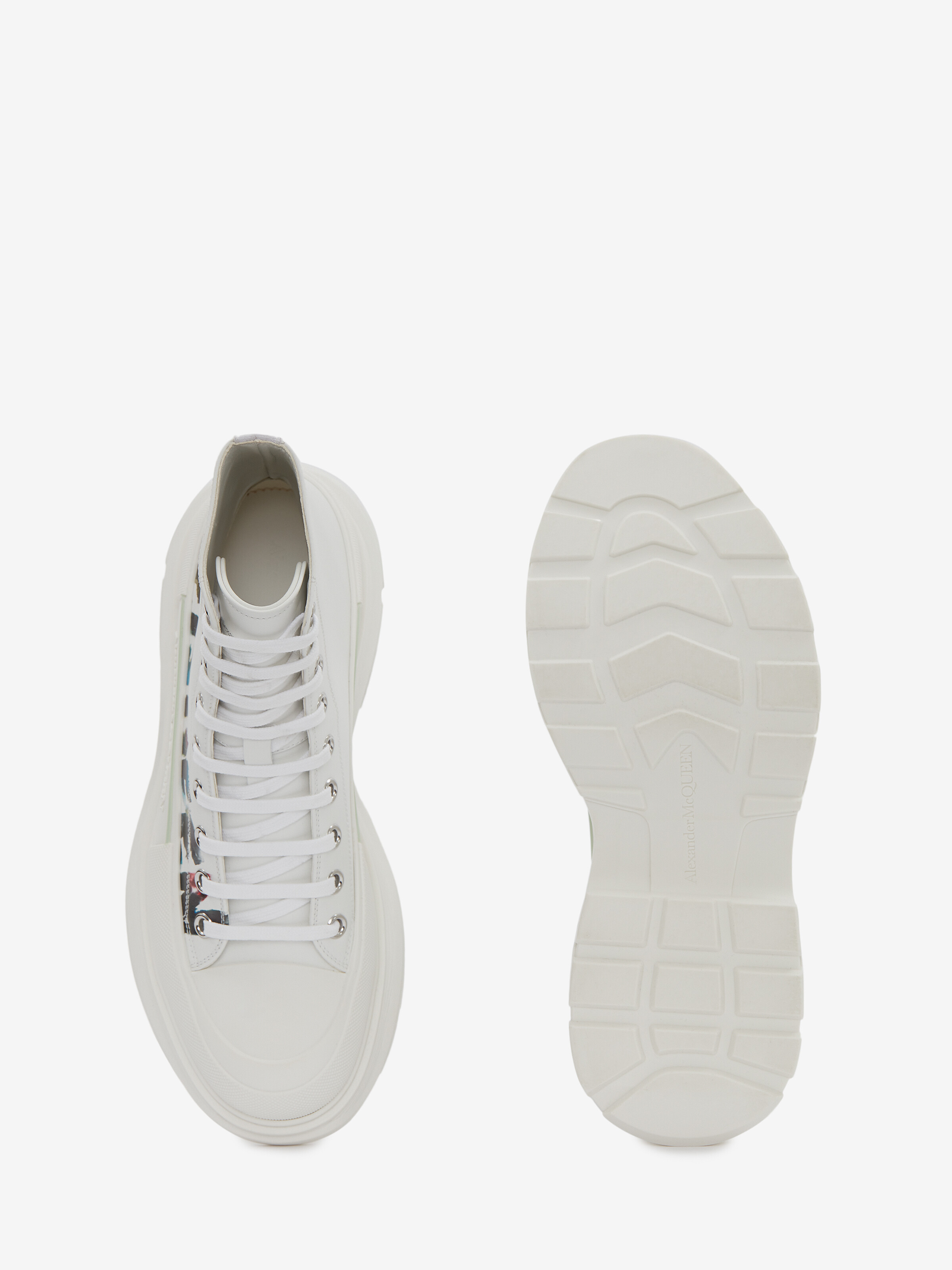 Men's McQueen Graffiti Tread Slick Boot in White/Multicolour in 100% Calf Leather | Alexander McQueen - image 4