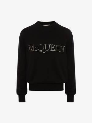 McQueen Embroidered Crew Neck Sweater