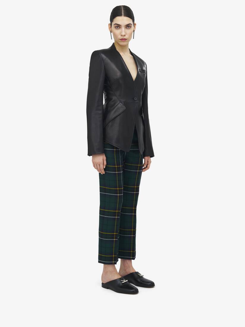 Peplum Tailored Leather Jacket