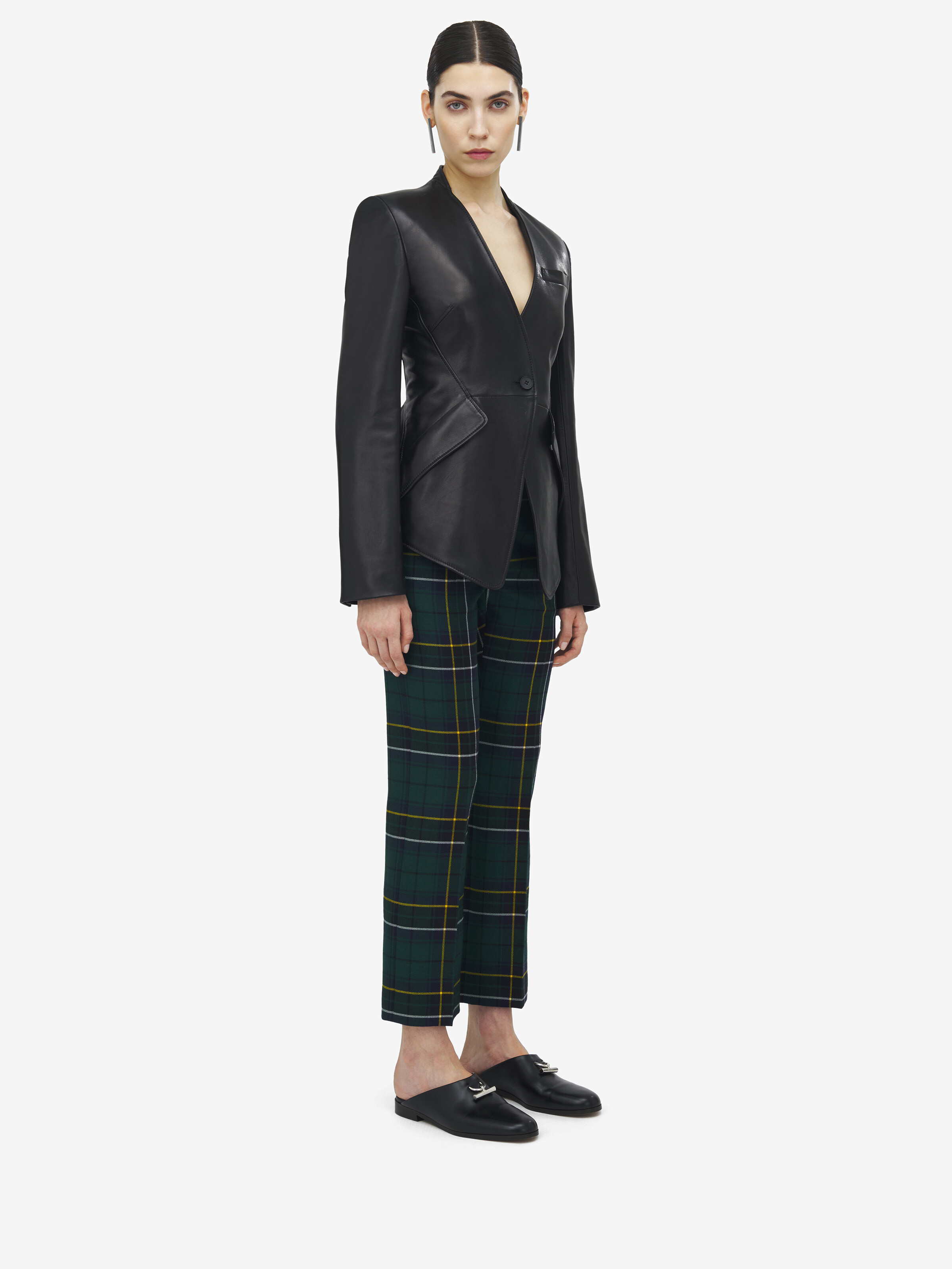 Peplum Tailored Leather Jacket