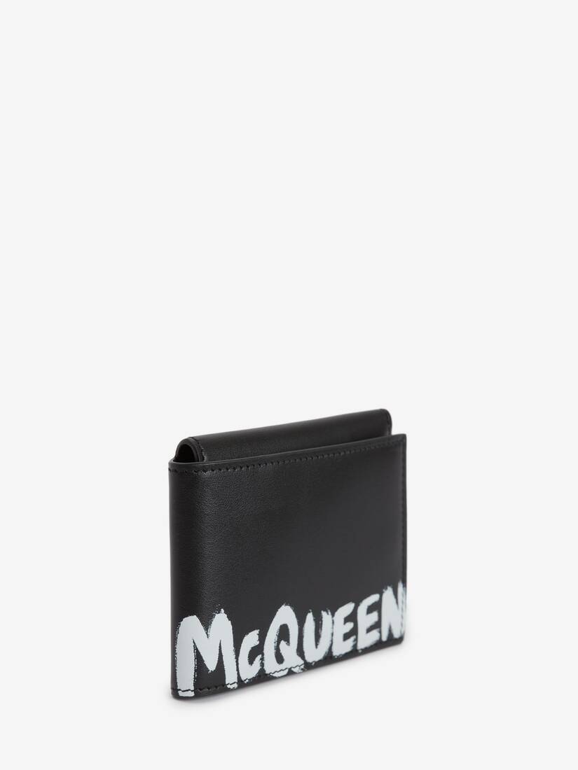 Mcqueen Graffiti Threefold Card Holder in Black/white