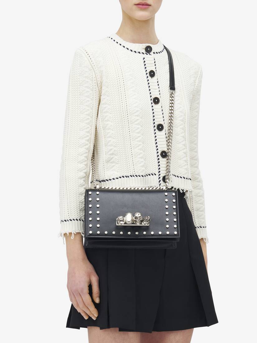 Stud-embellished Jewelled Satchel