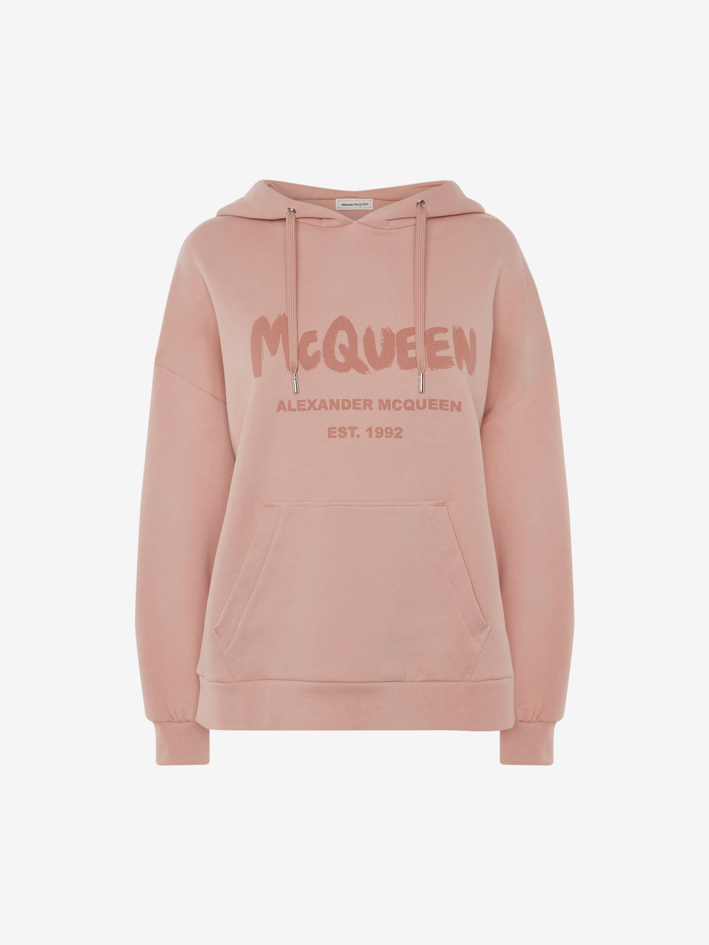 Mcqueen Graffiti Hooded Sweatshirt In Rose Pink Alexander Mcqueen Dk Mcqueen Graffiti Hooded Sweatshirt In Rose Pink Alexander Mcqueen Dk