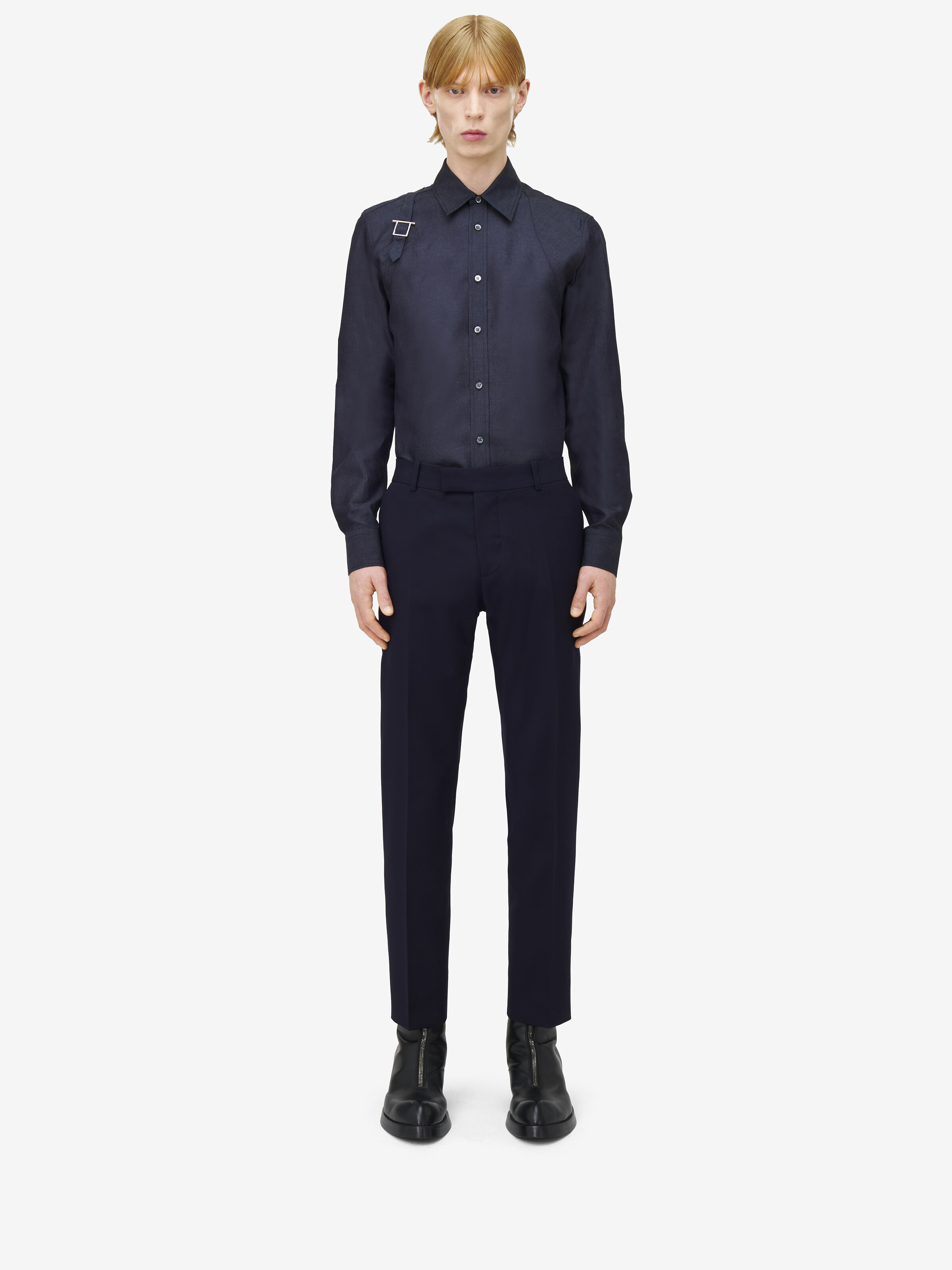 T-Bar背带牛仔衬衫 in 61% 棉, 39% 莱赛尔纤维 | Alexander McQueen - image 2