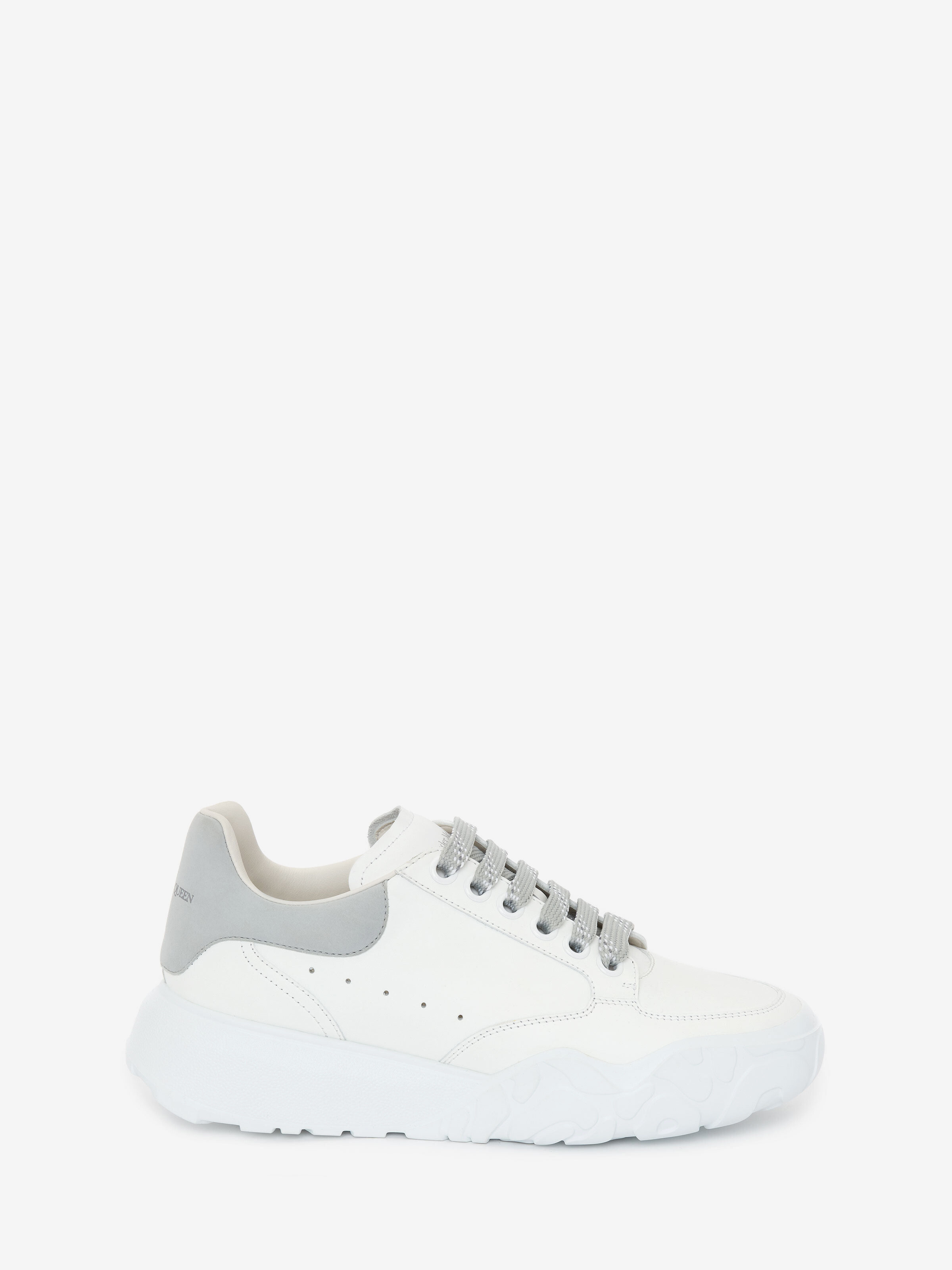 Alexander Mcqueen Leather Upper And Ru In Grey