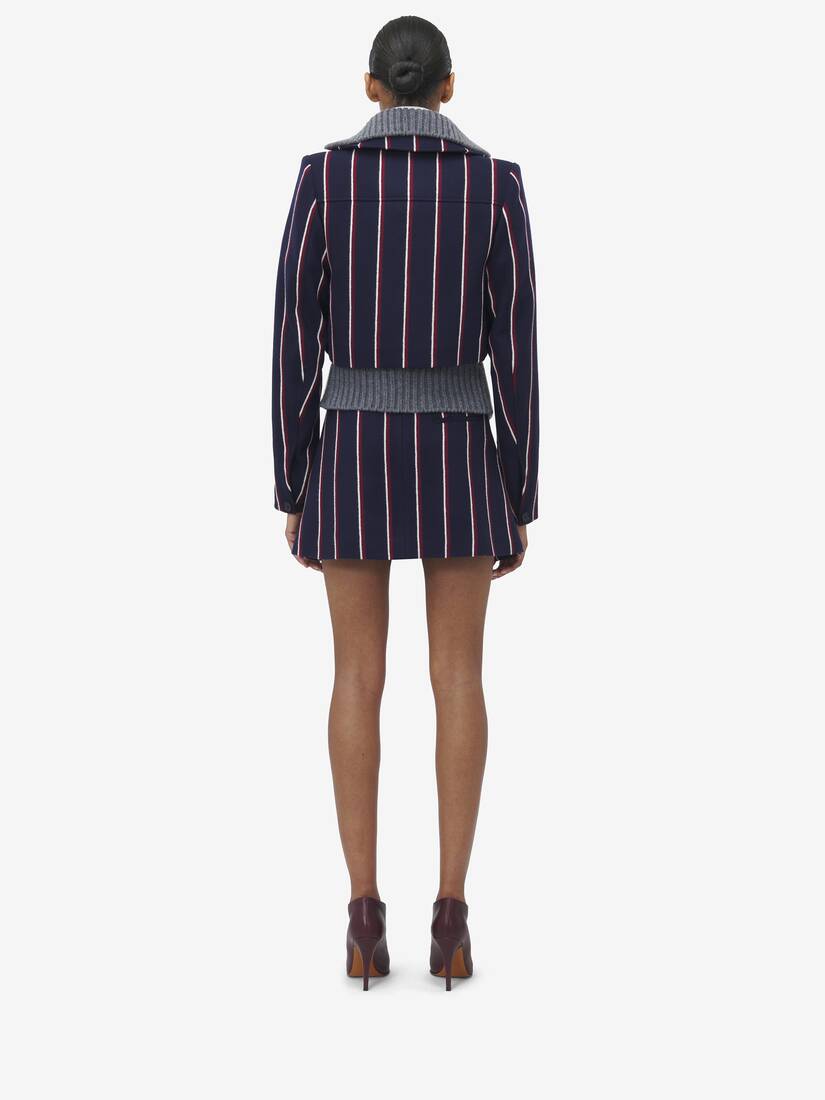 Veste Cropped College Stripe