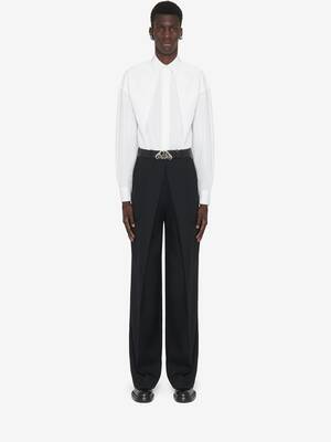 Folded Front Shirt in White | Alexander McQueen US