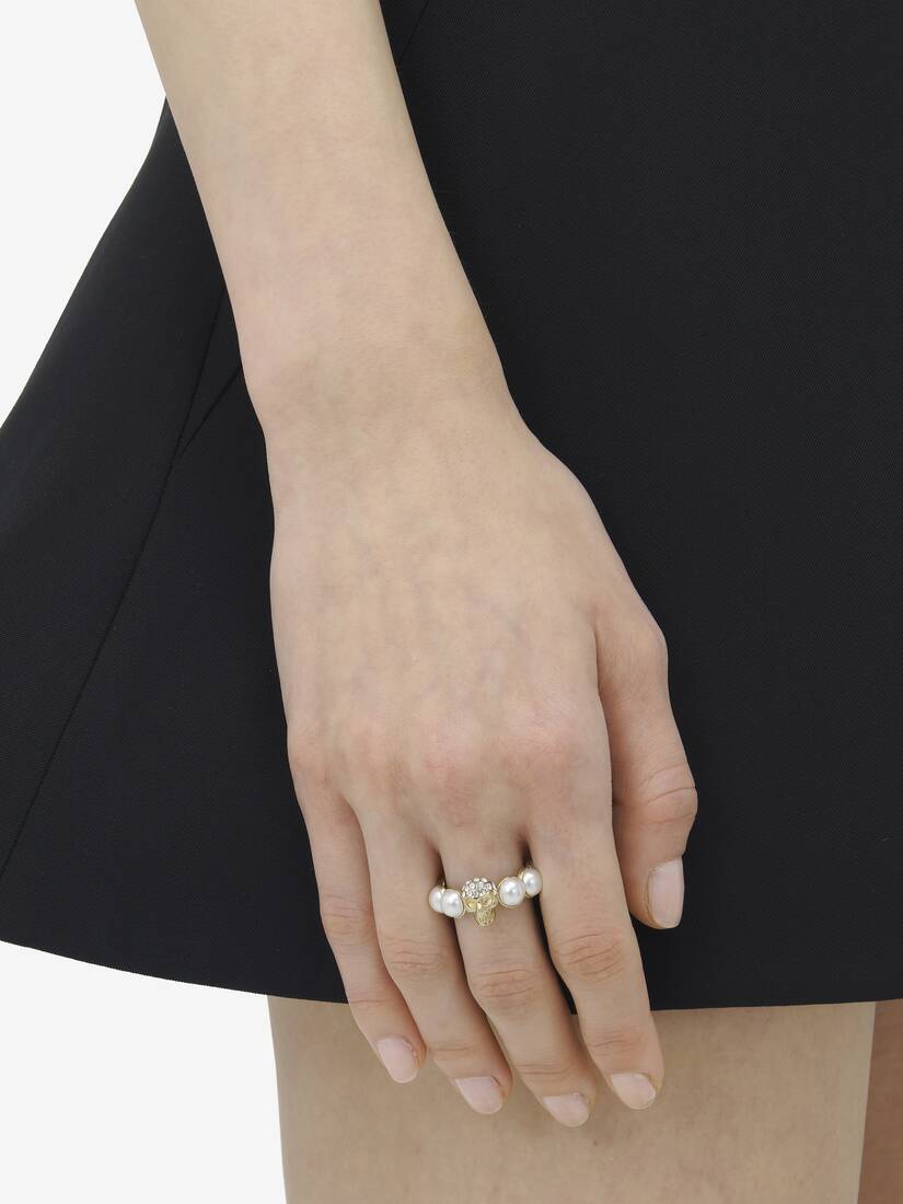 Skull and Pearl Ring