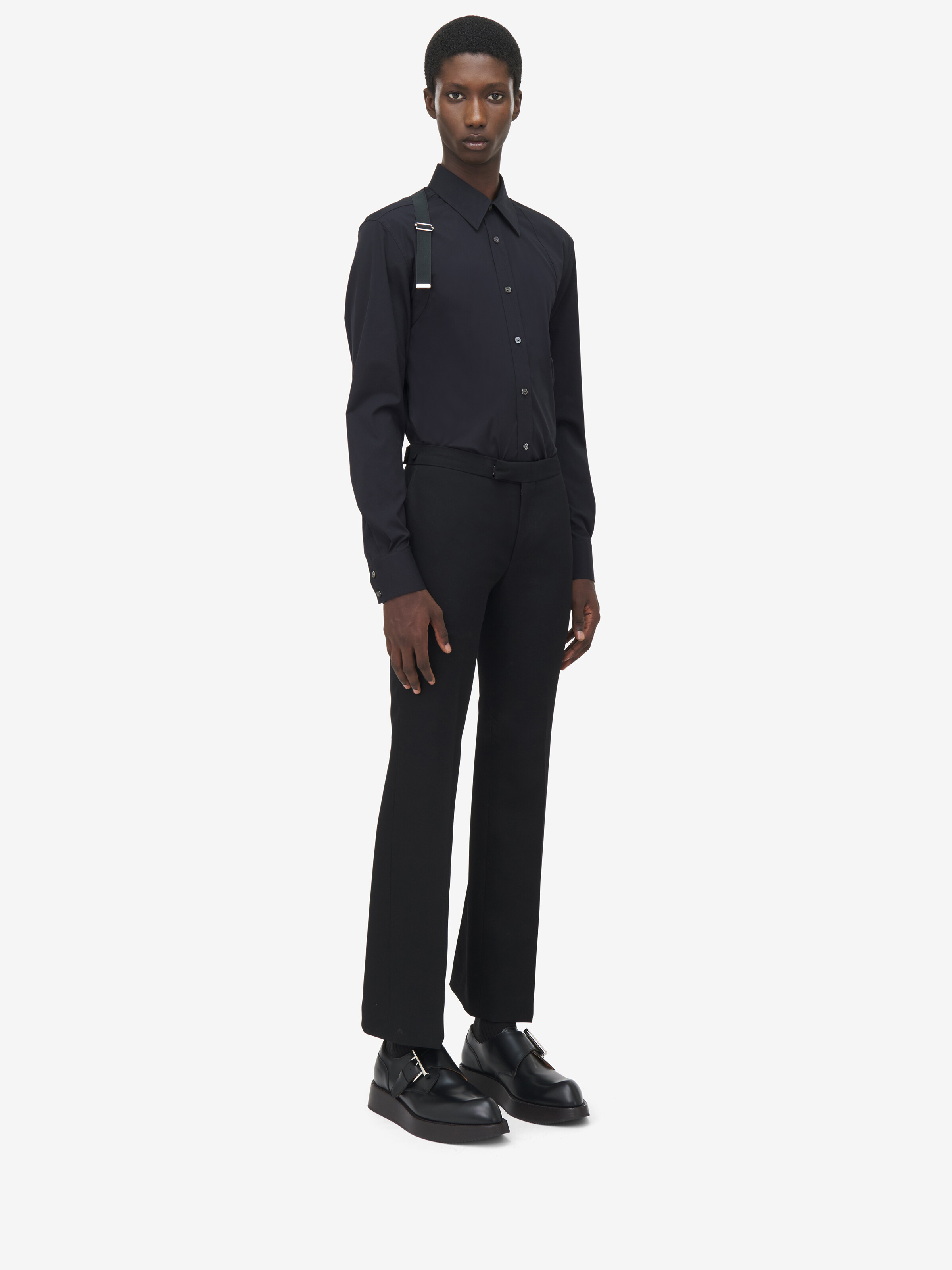 Men's Harness Shirt in Black in 97% Cotton, 3% Elastan | Alexander McQueen - image 3