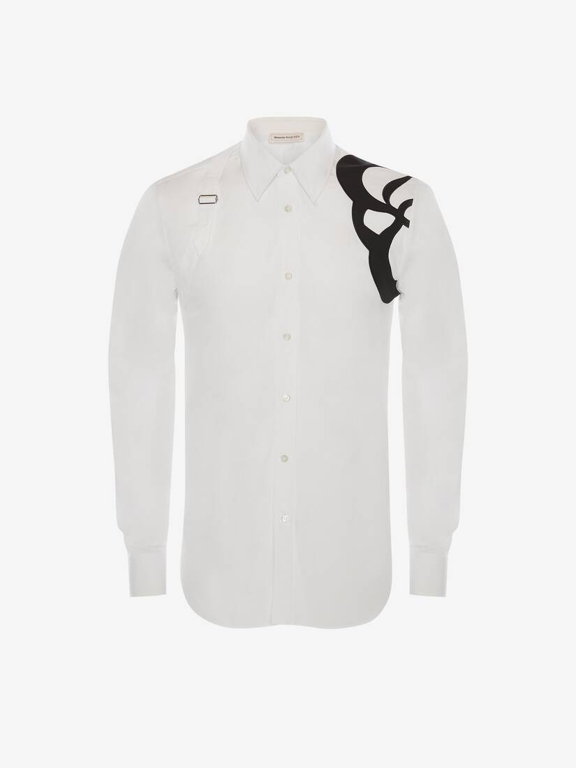 Seal Logo Embroidery Harness Shirt in White