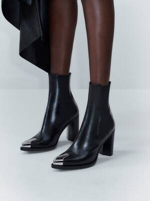 Alexander McQueen Synthetik Arc boots aus strick in Schwarz Damen Schuhe Stiefel Kniehohe Stiefel 