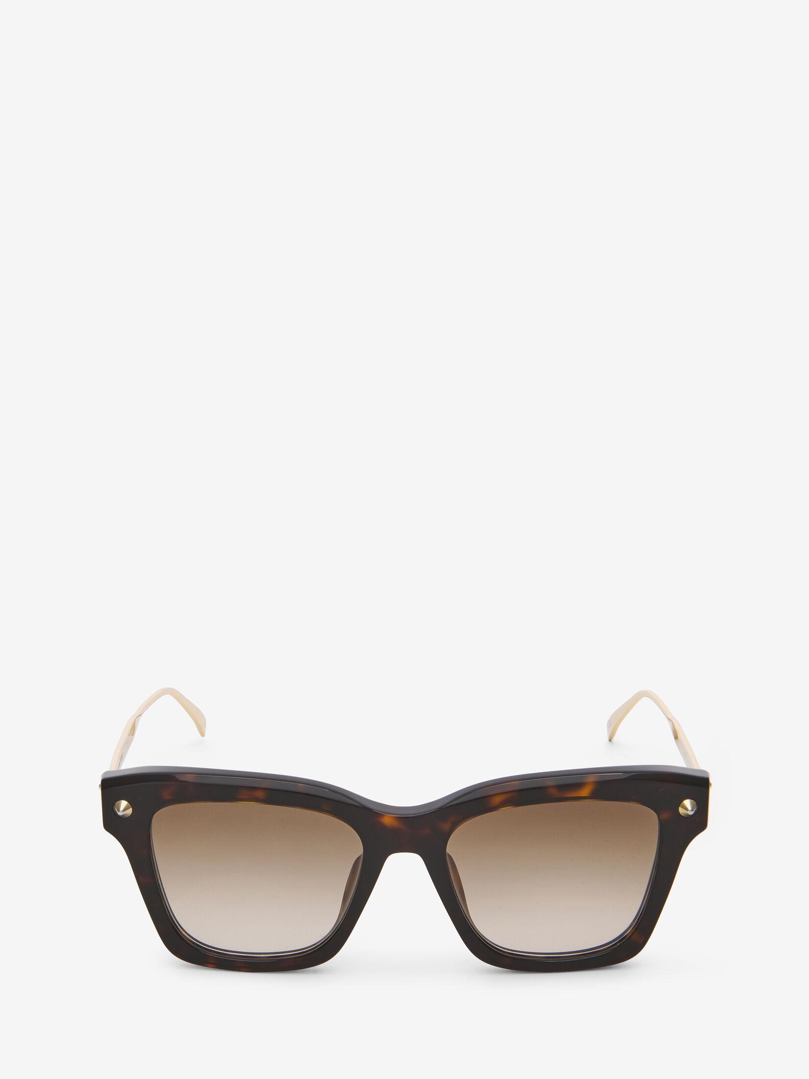 Weiche, quadratische Sonnenbrille mit Spike-Nieten