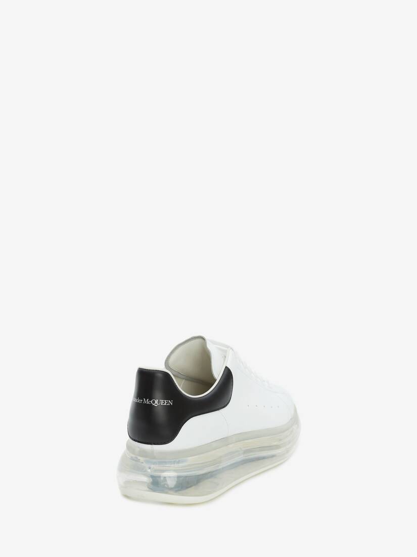 Men's Oversized Transparent Sole Sneaker in White/black